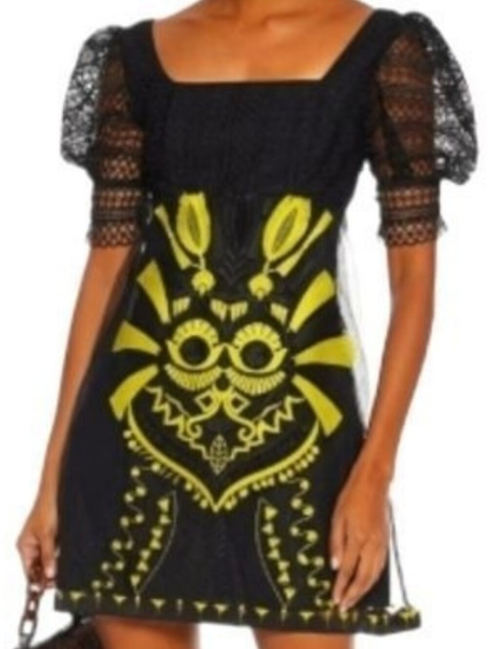 Charo‎ Ruiz Ibiza Kora Black Embroidered Lace Mini Dress NWT Size S Crochet